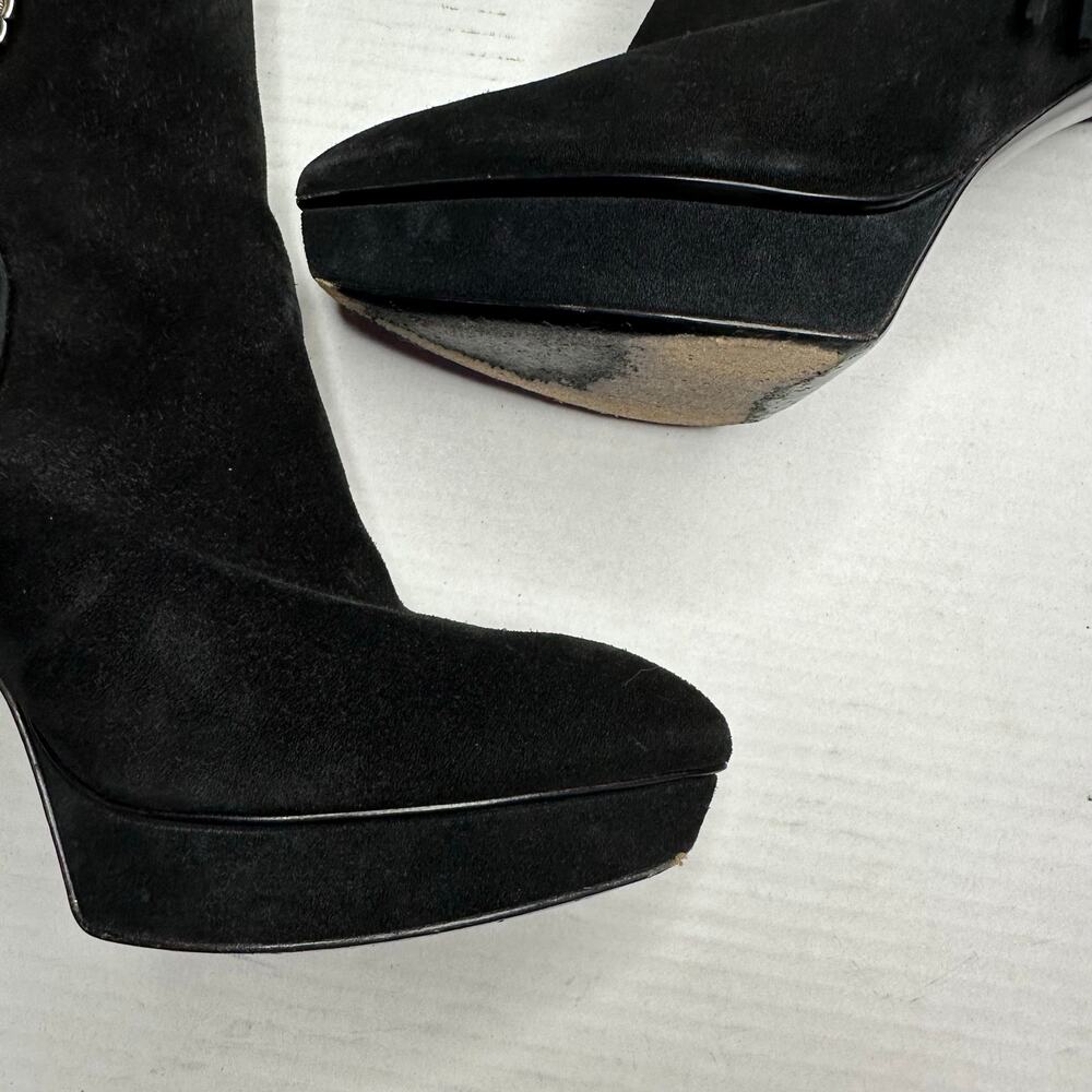 Sz 38 Saint Laurent Janis 105 Western Buckle Concho Ankle Boots Black Booties - Picture 4 of 10